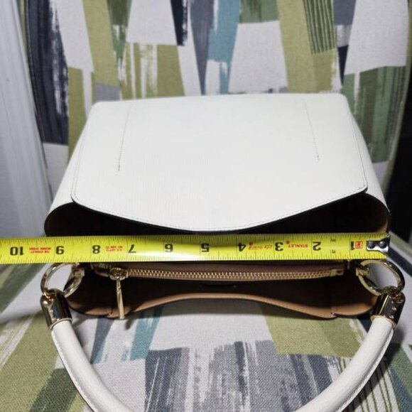 Kate Spade Phoebe Medium Top Handle Satchel In Meringue(White) Turnlock Closure - Picture 4 of 14